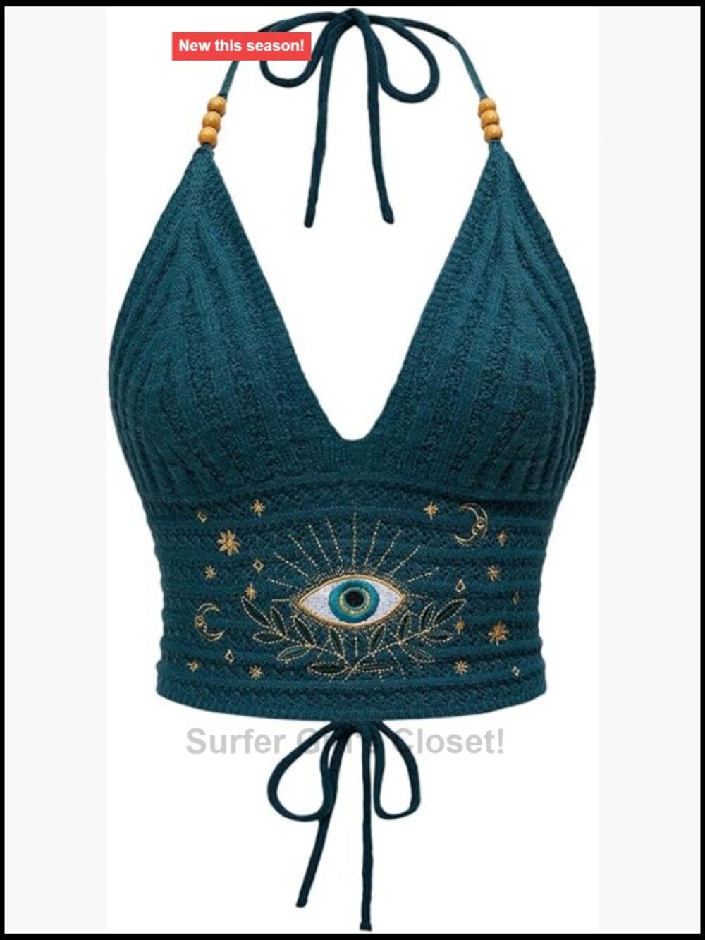 Women's 70s Crochet Crop Top Halter Neck Sleeveless Boho Festival Outfit